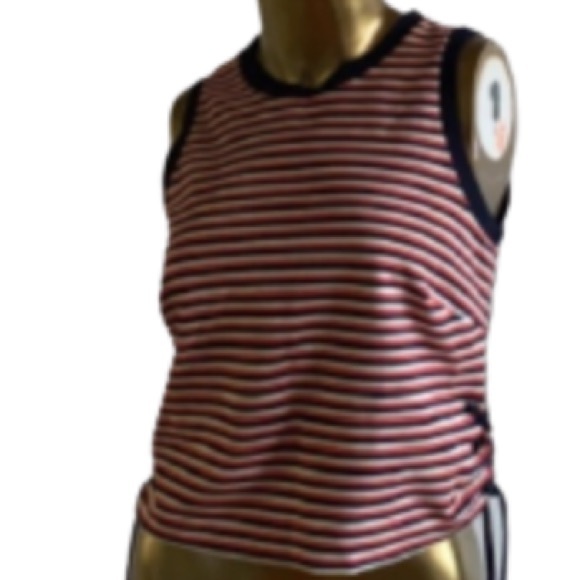 & Other stories striped red,white,blue laceup tank